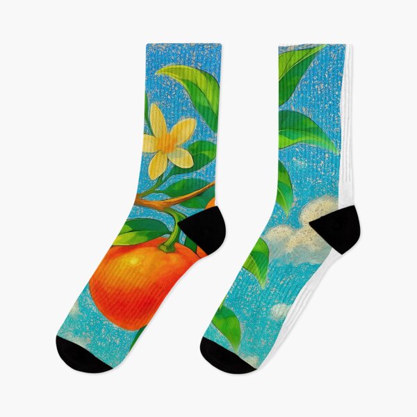 Item preview, Oranges on a Branch on Blue Abstract designed and sold by Anas Arts.