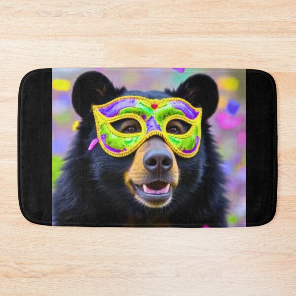 Item preview, Fasching Party Bear with Bright Carnival Mask | German Mardi Gras designed and sold by greenomen.