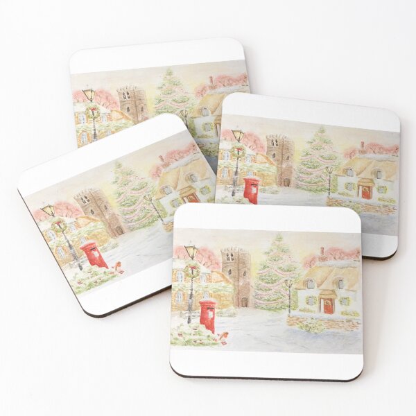 Item preview, Hand-painted Christmas watercolour scene designed and sold by carmengracie.
