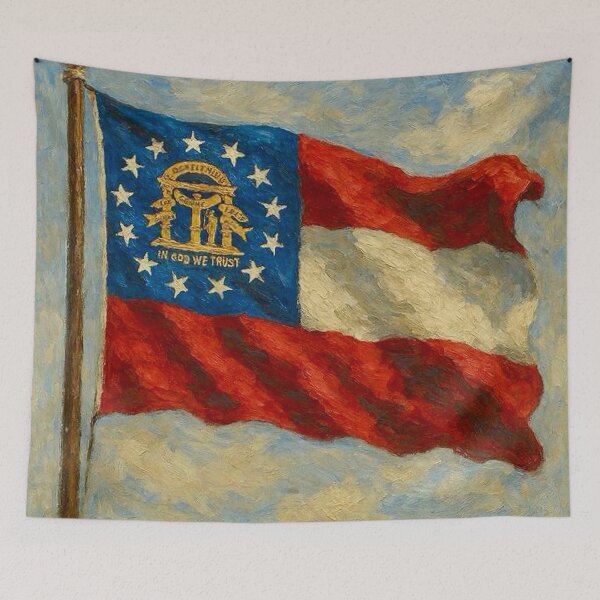 Artikelvorschau, Flagge des US-Bundesstaates Georgia entworfen und verkauft von TinCatOutPost.