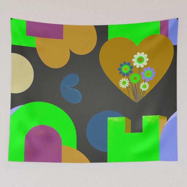 Item preview, Abstract Heart Garden / Modern Floral Geometry designed and sold by joycrysstudio.