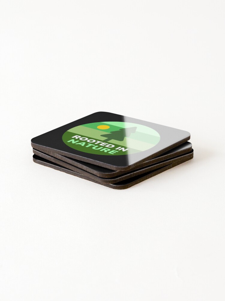 Thumbnail 4 of 5, Coasters (Set of 4), Rooted In Nature - Green Tree Icon designed and sold by ShapeSnipStudio.