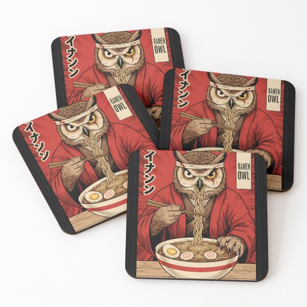 Item preview, Ramen Owl Japanese Art Foodie Warrior designed and sold by k3rstman1.
