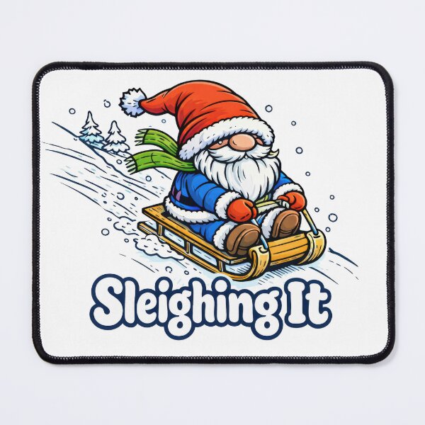 Item preview, Sleighing It Gnome – Funny Winter Sledding Cartoon Design designed and sold by Moriarty's Digital Visions.