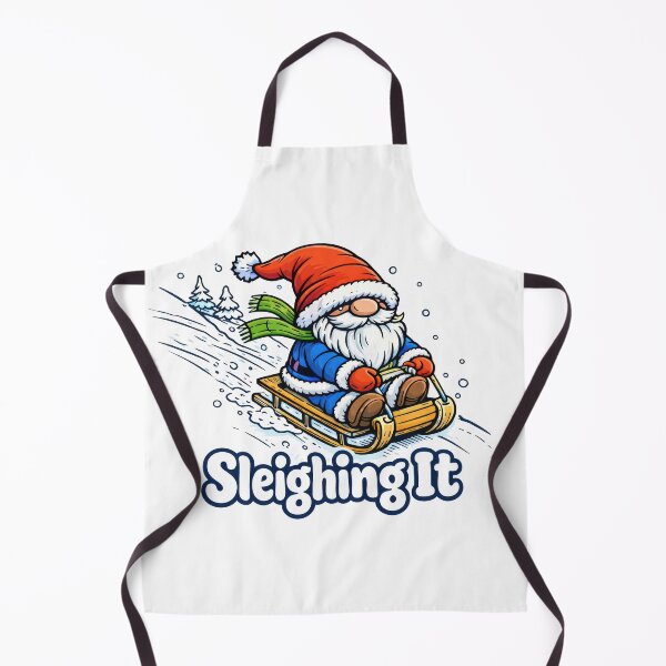 Item preview, Sleighing It Gnome – Funny Winter Sledding Cartoon Design designed and sold by Moriarty's Digital Visions.
