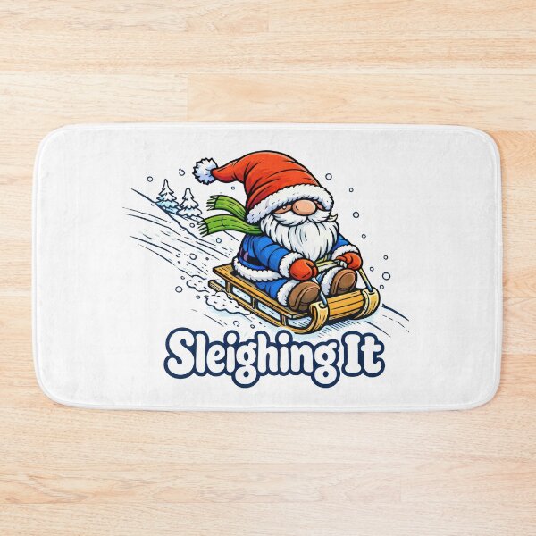 Item preview, Sleighing It Gnome – Funny Winter Sledding Cartoon Design designed and sold by Moriarty's Digital Visions.