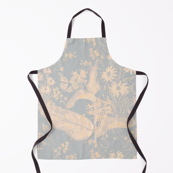 Item preview, Dusty Blue & Cream Hand Painted Repeating Wild Flower Pattern with Monarchs designed and sold by LoveAlways-AEP.