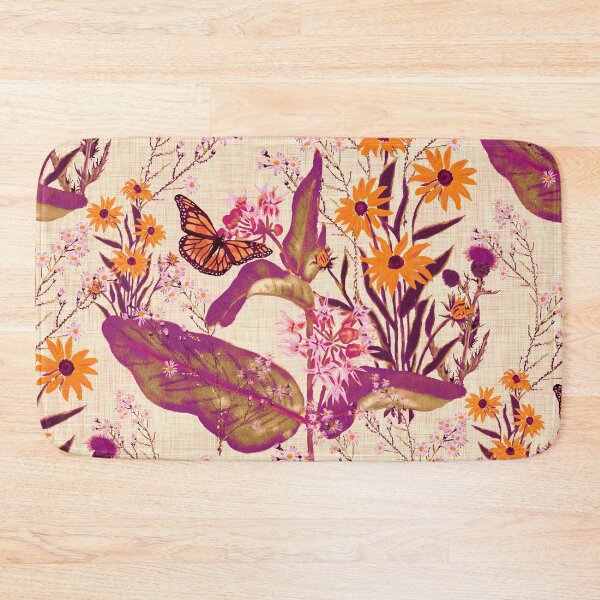 Item preview, Hand Painted Repeating Wild Flower Pattern with Monarchs designed and sold by LoveAlways-AEP.