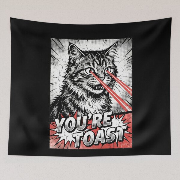Item preview, Evil Laser Cat You're Toast Pop Art designed and sold by k3rstman1.
