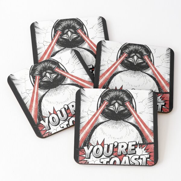 Item preview, Penguin Laser Eyes You're Toast Comic Style designed and sold by k3rstman1.