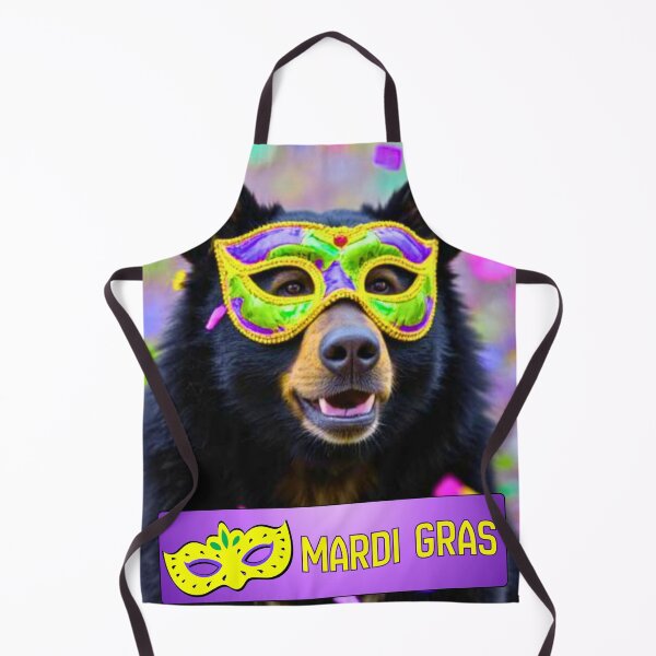 Item preview, Mardi Gras Spirit Animal | Happy Bear with Carnival Mask designed and sold by greenomen.