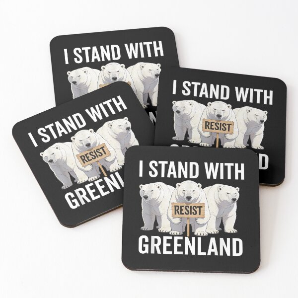 Item preview, I Stand With Greenland – Greenland Flag & Arctic Wildlife | Polar Bear Wolf Fox Owl designed and sold by ohmylore-arts.
