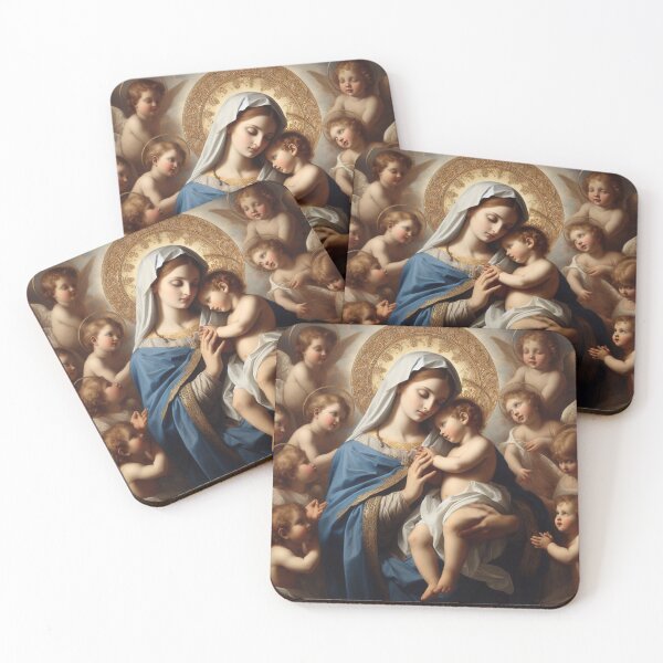 Item preview, Madonna and Child with Angels – Classical Religious Art designed and sold by Myra365Art.