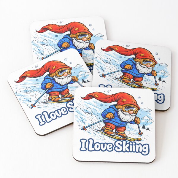 Item preview, Gnome Skiing – I Love Skiing Cute Winter Sports Illustration designed and sold by Moriarty's Digital Visions.
