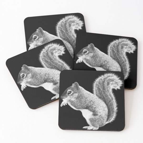 Item preview, Squirrel — Black & White Realistic Wildlife Artwork designed and sold by Massimo Righi.