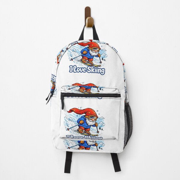 Item preview, Gnome Skiing – I Love Skiing Cute Winter Sports Illustration designed and sold by Moriarty's Digital Visions.