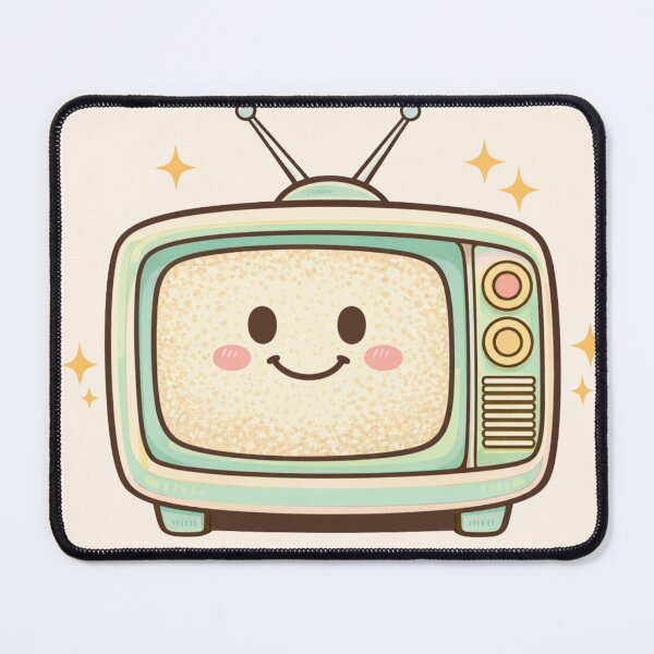Item preview, Blushing Kawaii Retro TV - Cute Smiling Television with Rosy Cheeks Sticker designed and sold by Heathenicia.