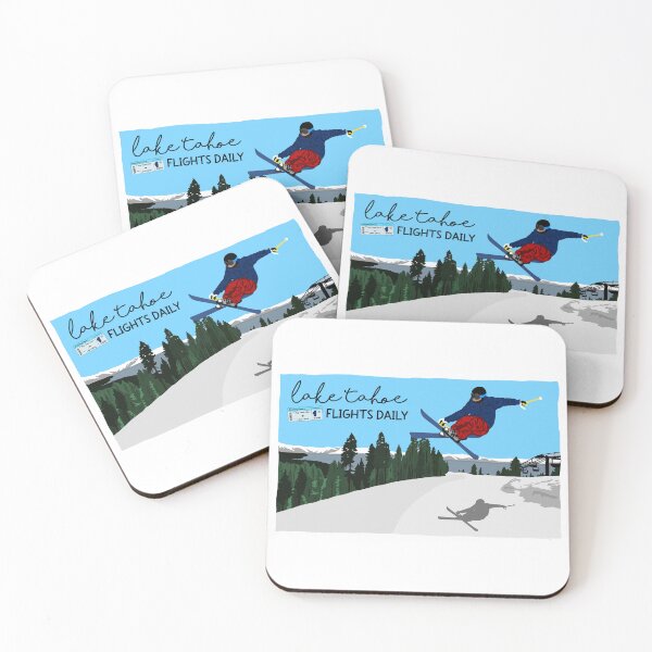 Item preview, lake tahoe flights daily with freestyle skier designed and sold by Blockhead Designs.