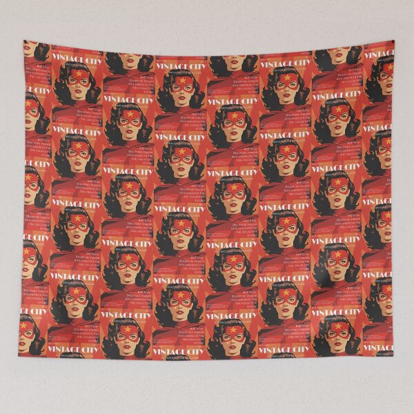 Item preview, Vintage Female Superhero Soviet Warrior Red Star designed and sold by Vintage City.