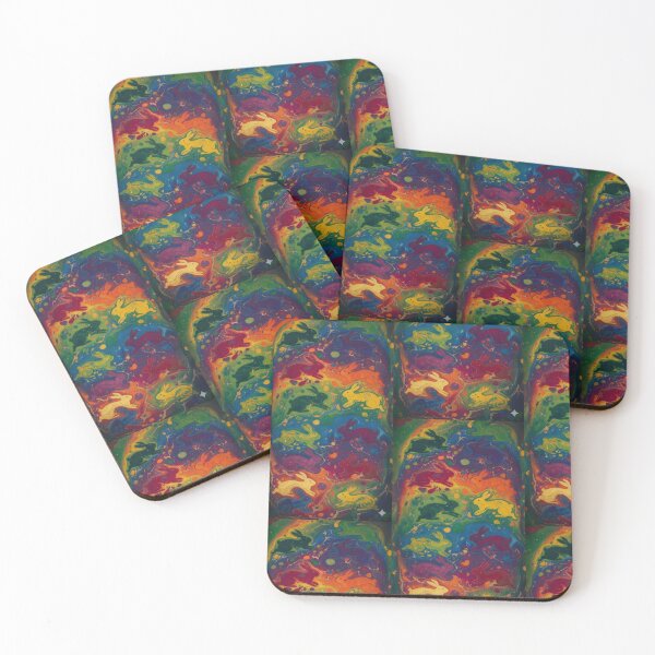 Item preview, Colorful Marbled Bunnies - Vibrant Ebru Animal Pattern designed and sold by Mervee11.