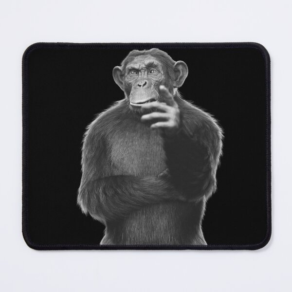 Item preview, Chimpanzee — Realistic Black & White Wildlife Art designed and sold by Massimo Righi.