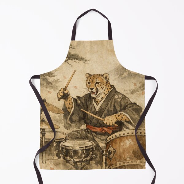 Item preview, Japanese Style Cheetah Percussionist designed and sold by Sarcastic designs.