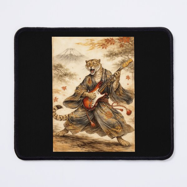Item preview, Samurai Cheetah Playing Electric Guitar designed and sold by Sarcastic designs.