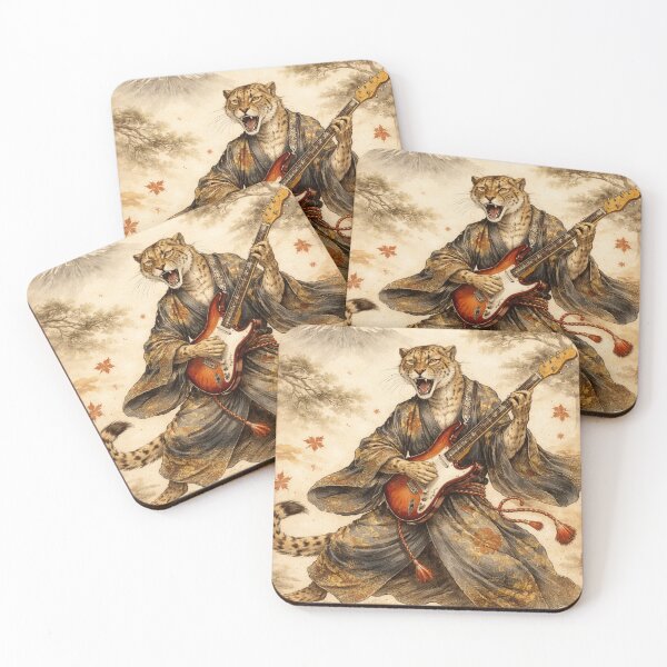 Item preview, Samurai Cheetah Playing Electric Guitar designed and sold by Sarcastic designs.