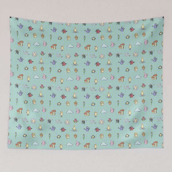 Item preview, Nursery Spring Garden Animals & Gingham Print designed and sold by NorthFieldsShop.