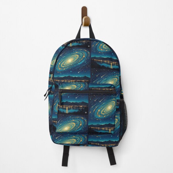 Item preview, Celestial Ebru Galaxy - Swirling Marbled Universe over Lake designed and sold by Mervee11.