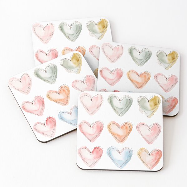 Item preview, Neutral Art Hearts Watercolor designed and sold by Farmstead Publishing.