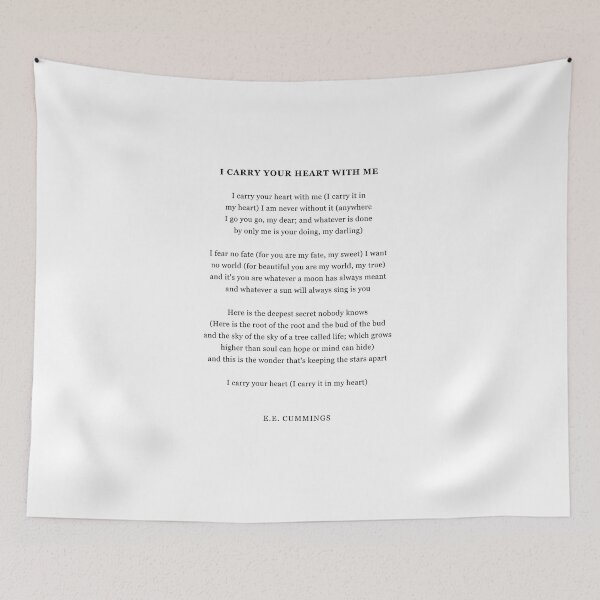 Item preview, E.E. Cummings 'I Carry Your Heart' Poem designed and sold by corbrand.