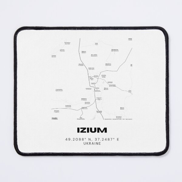 Item preview, Izium Ukraine Map Print | Coordinates Minimalist City Wall Art designed and sold by RM-Journey.