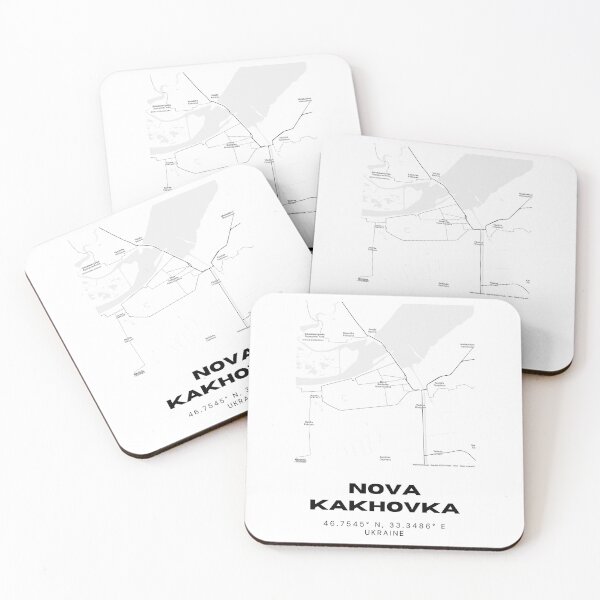 Item preview, Nova Kakhovka Ukraine Map Print | Coordinates Minimalist City Wall Art designed and sold by RM-Journey.