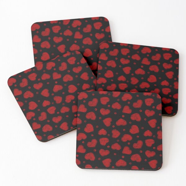 Item preview, Red and Black Hearts pattern designed and sold by LAEC-Shop.