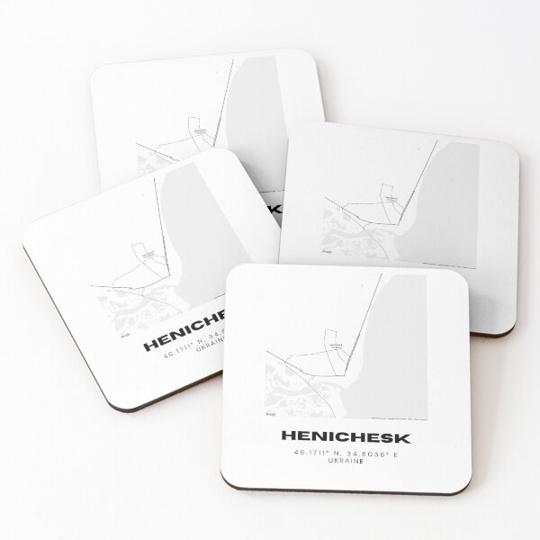 Item preview, Henichesk Ukraine Map Print | Coordinates Minimalist City Wall Art designed and sold by RM-Journey.