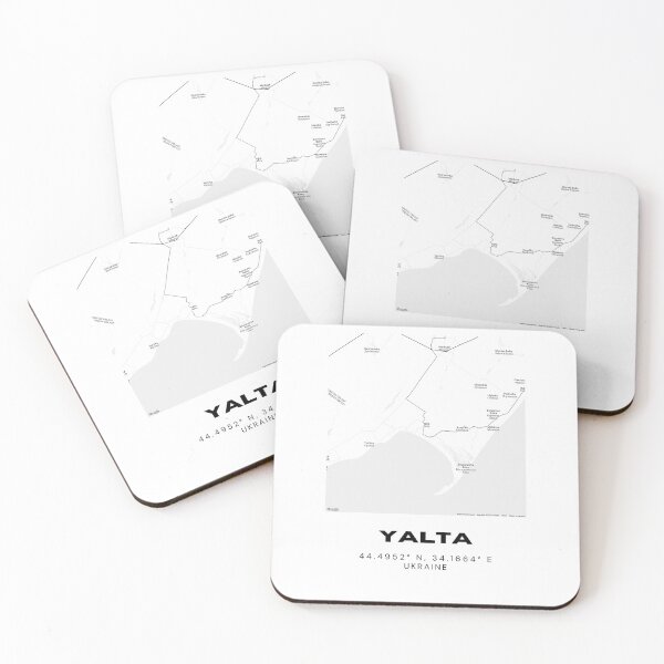 Item preview, Yalta Ukraine Map Print | Coordinates Minimalist City Wall Art designed and sold by RM-Journey.