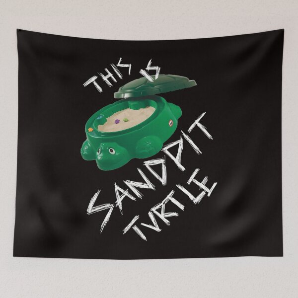 Item preview, This Is Sandpit Turtle - Bmth Meme - White On Black designed and sold by NerdyVerseStore.
