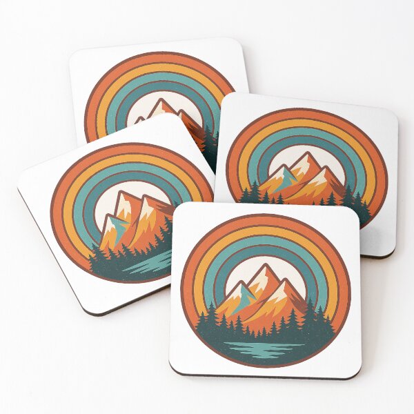 Item preview, Retro Mountain Sunset Landscape designed and sold by chromatalove.