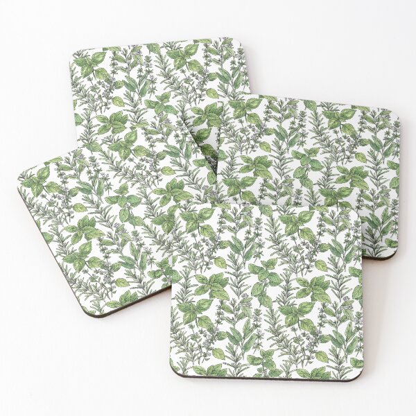 Item preview, Culinary Herbs Watercolor Botanical Pattern designed and sold by SavinMercantile.