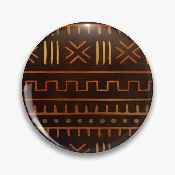 Item preview, African Bogolan Mudcloth-Style Brown And Orange Pattern designed and sold by DEC02.