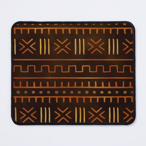 Item preview, African Bogolan Mudcloth-Style Brown And Orange Pattern designed and sold by DEC02.