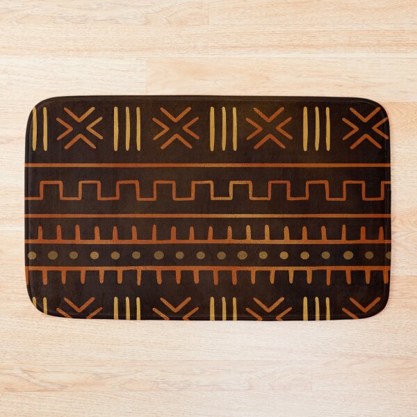 Item preview, African Bogolan Mudcloth-Style Brown And Orange Pattern designed and sold by DEC02.