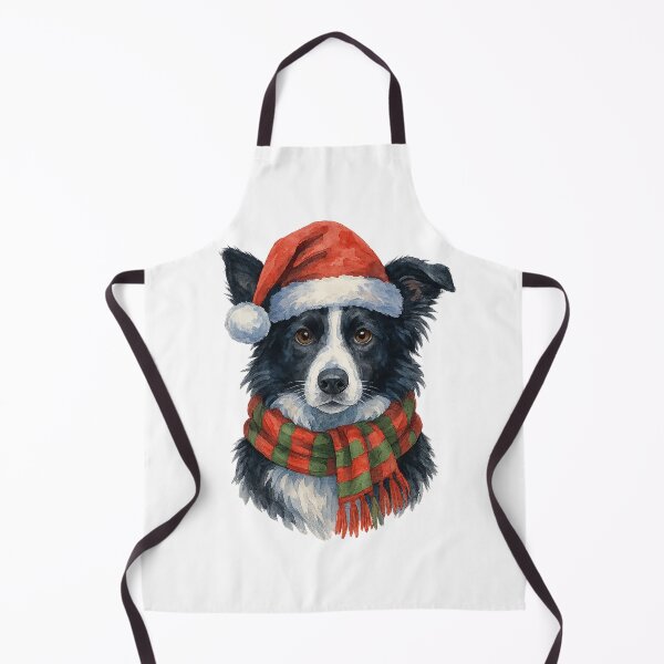 Item preview, Festive Border Collie in Santa Hat designed and sold by chromatalove.