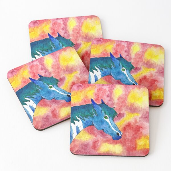 Item preview, Blue Paint Horse Abstract Watercolor designed and sold by DoodleBeasts.