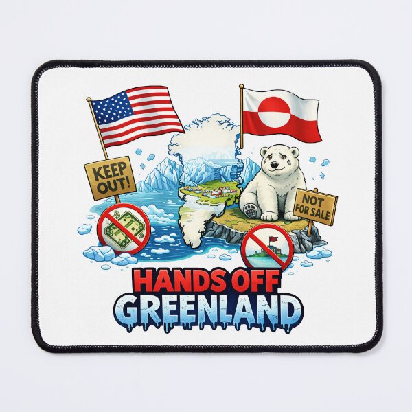 Item preview, Greenland Is Not For Sale Political Illustration Arctic Art designed and sold by RetroPop23.
