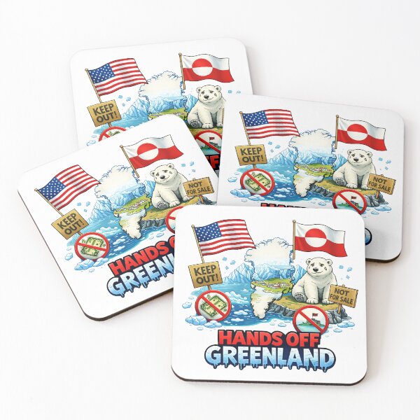 Item preview, Greenland Is Not For Sale Political Illustration Arctic Art designed and sold by RetroPop23.