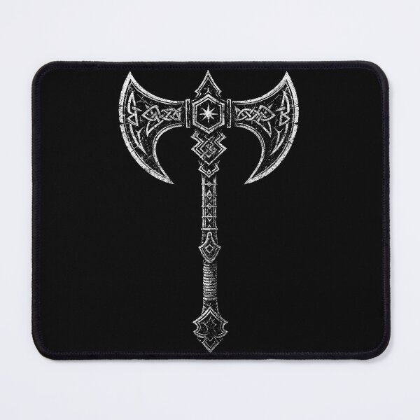 Item preview, Viking Double Axe – Nordic Rune Battle Weapon Art designed and sold by Mortisigil.