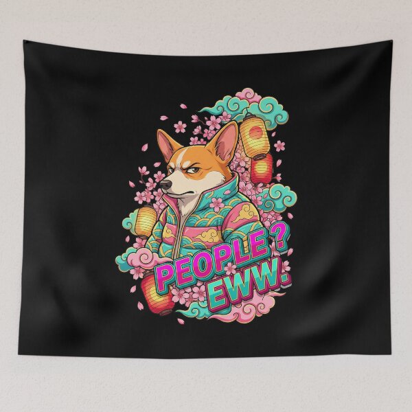 Item preview, Judgmental Corgi People Eww Japanese Sakura  designed and sold by Tong4130.