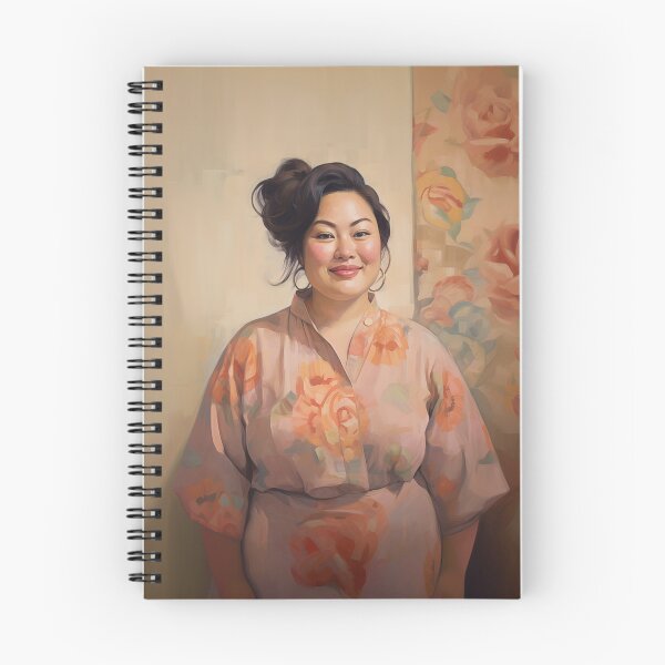Item preview, Joyful AAPI Woman Portrait | Soft Floral Asian Art Illustration designed and sold by bingsoobookclub.